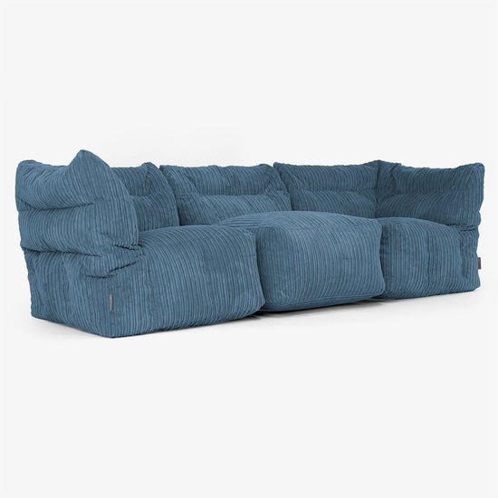 Sofá Modular de 3 Plazas - Pana Clásica Azul marino 02