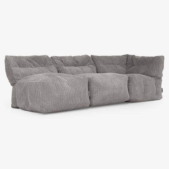 Sofá Modular de 3 Plazas sin Brazos - Pana Clásica Grafito 03