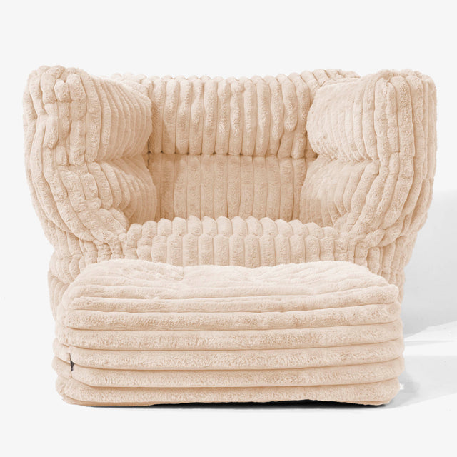 Louis Puff Sillón - Pana de Felpa Ultra Durazno