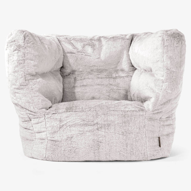 Albert Puff Sillón 2.0 - Piel de Conejo Sintética Gris Claro 01