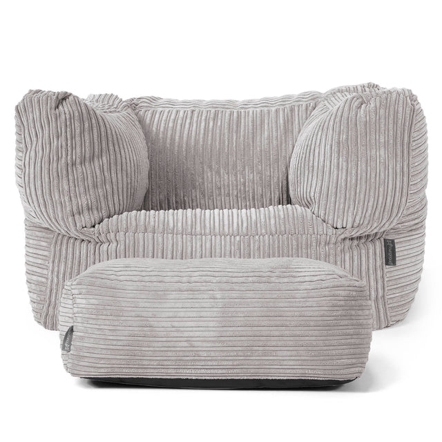Albert Puff Sillón - Pana Clásica Gris Plata 02