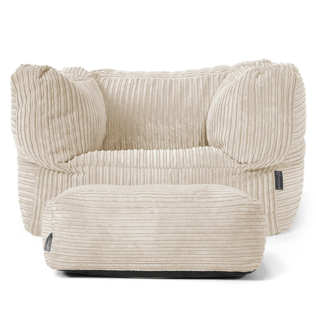 Albert Puff Sillón - Pana Clásica Crema 02
