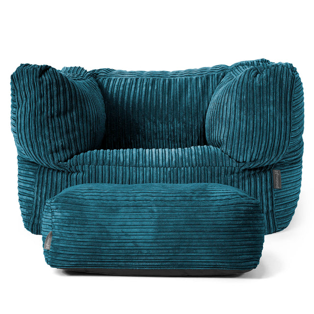 Albert Puff Sillón - Pana Clásica Turquesa 02
