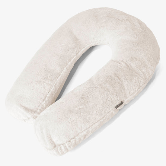 Almohada Abrazo - Piel de Conejo Sintética Blanco 01