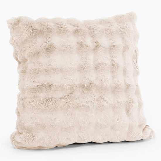 Fundas de Cojín Extra Grande 70 x 70cm - Piel Sintética de Burbuja Crema 02