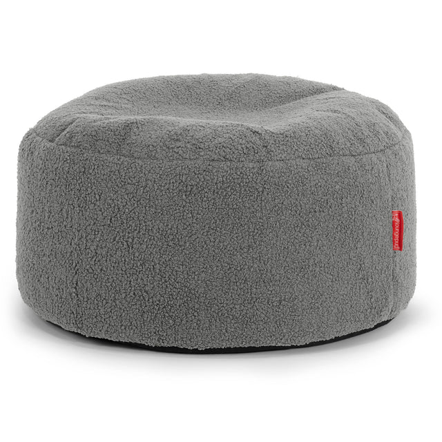 Escabel Gigante Redondo - Boucle Gris 01