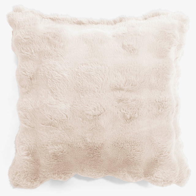 Fundas de Cojín 47 x 47cm - Piel Sintética de Burbuja Crema 01