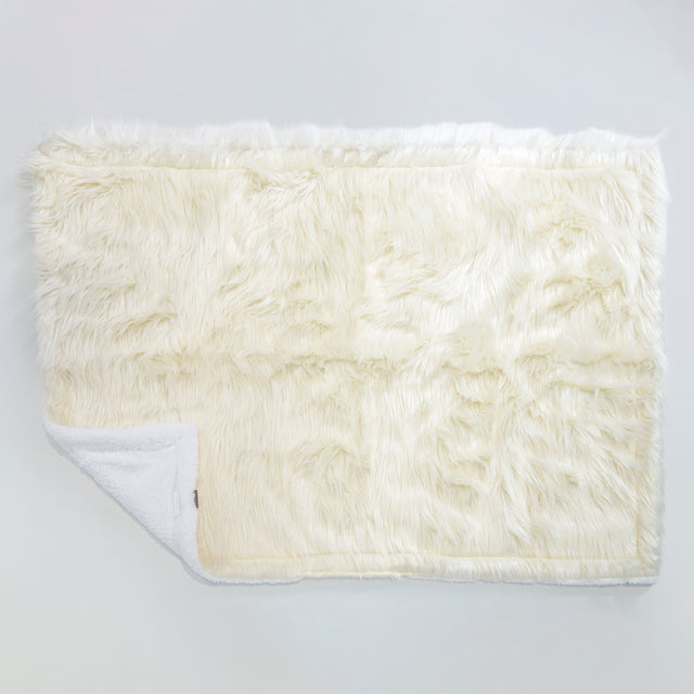 Manta de Sherpa - Piel Sintética Mongola Crema 02