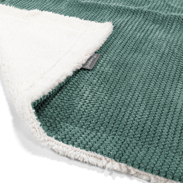 Manta de Sherpa - Pompón Verde Musgo 01