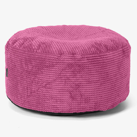 Puf Redondo con Bandeja para Servir - Pompón Rosa - 02