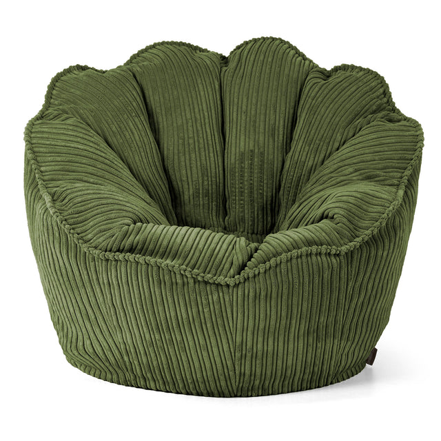 Puf Saco Natalia - Pana Clásica Bosque Verde 01