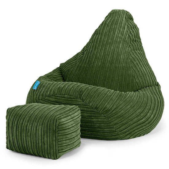 Puf Silla de Juego para Niños 1-5 años - Pana Clásica Bosque Verde 01