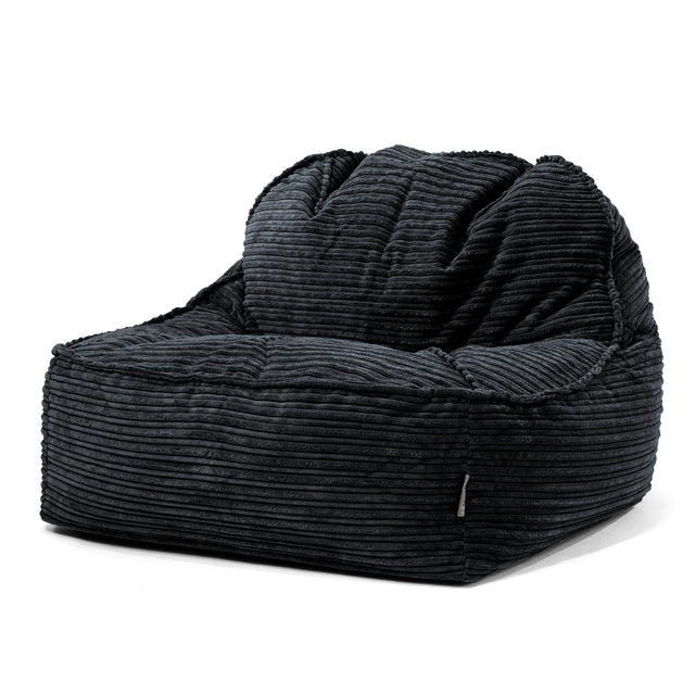 Puf Silla Encorvada 2.0 - Pana Clásica Negro 01