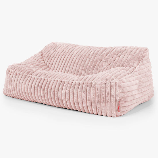 Puf Sillón Encorvado - Pana de Felpa Ultra Rosa Empolvado 01