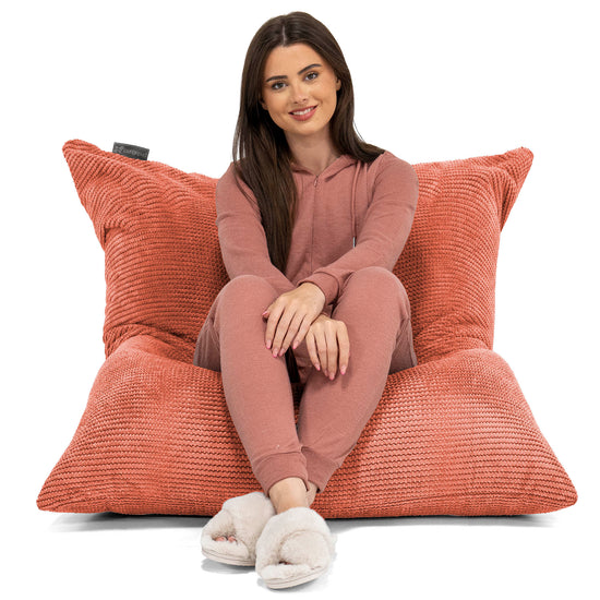 Puff Gigante Cama XL - Pompón Naranja Calabaza 02