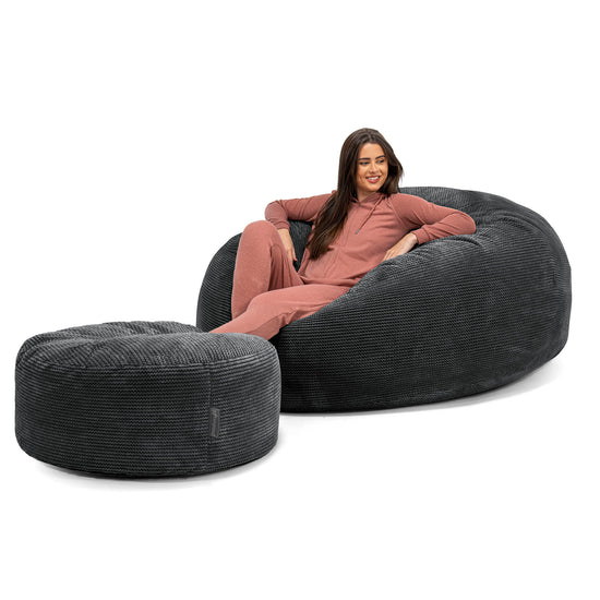 Puff Gigante 'Mega - Pompón Negro 02