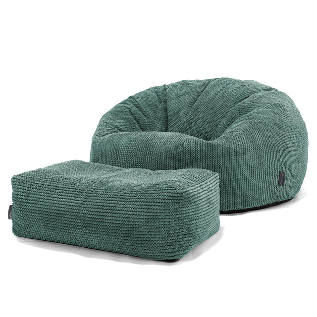 Puff Gigante Sofá Clásica - Pompón Verde Musgo 02