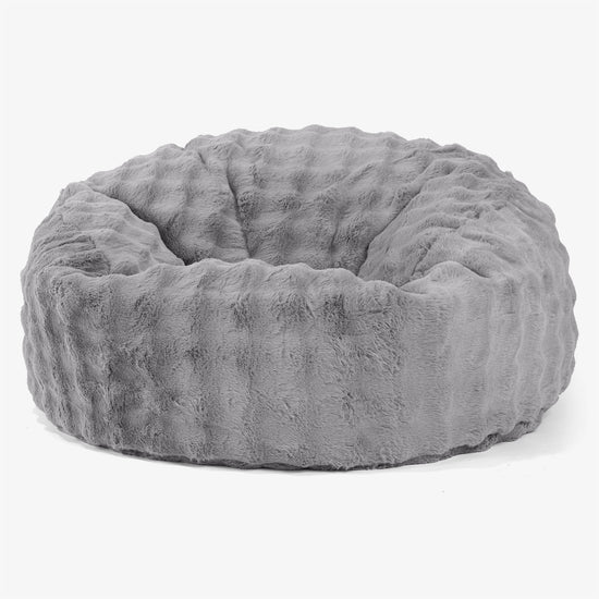 Puff Gigante Sofá 'Mamut' - Piel Sintética de Burbuja Gris 01