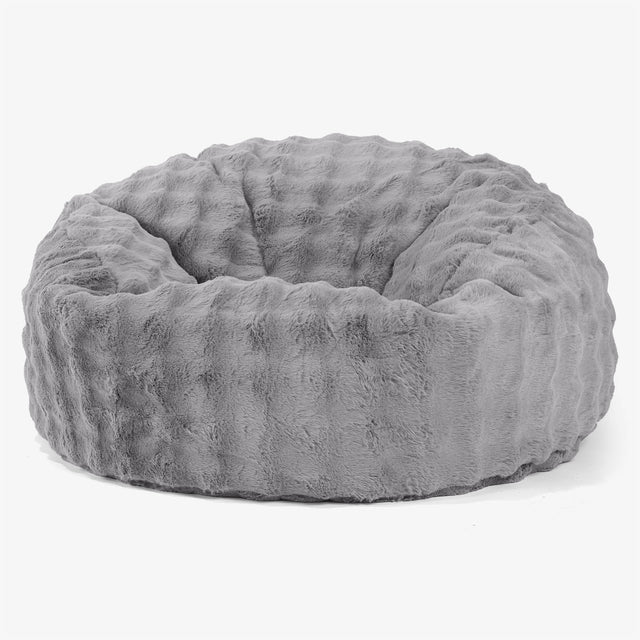 Puff Gigante Sofá 'Mamut' - Piel Sintética de Burbuja Gris 01