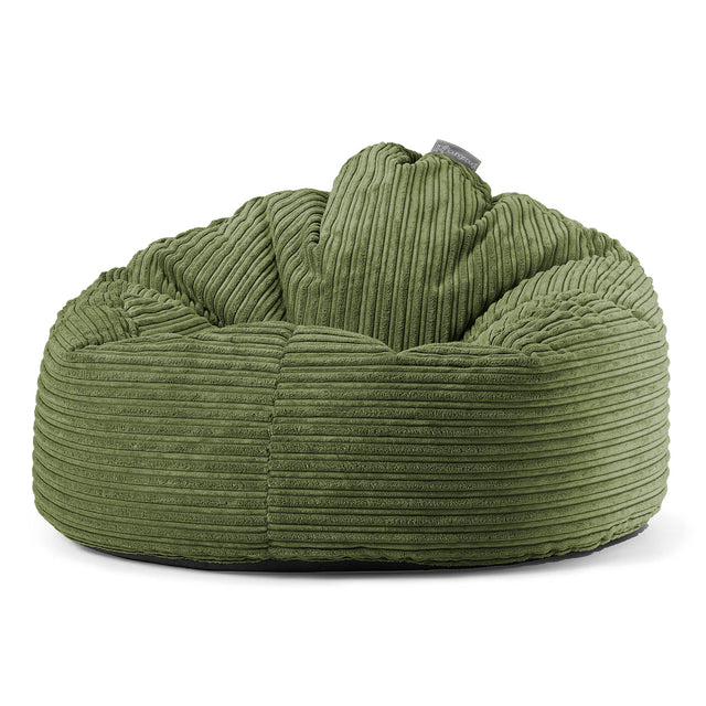 Puff Pera 'Archi' - Pana Clásica Bosque Verde 01