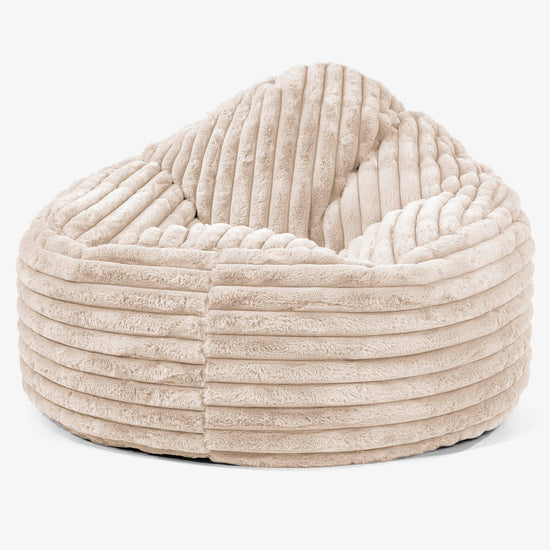 Puff Pera 'Archi' - Pana de Felpa Ultra Crema 01