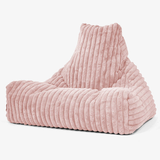 Puff Pera 'Relajarse' - Pana de Felpa Ultra Rosa Empolvado 01