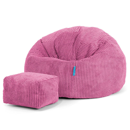 Puff Redondo Infantil 1-5 años - Pompón Rosa 02