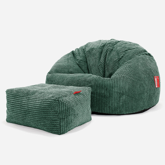 Puff Redondo - Pompón Verde Musgo 02