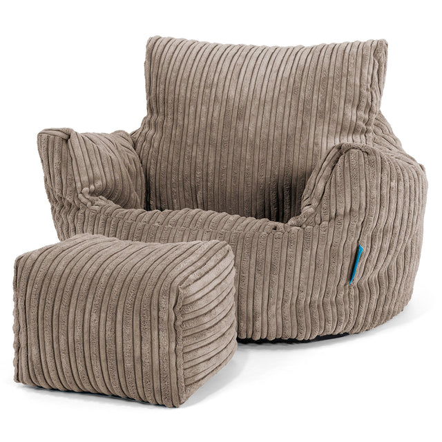 Puff Sillón para niños 1-3 años - Pana Clásica Marrón empolvado 02