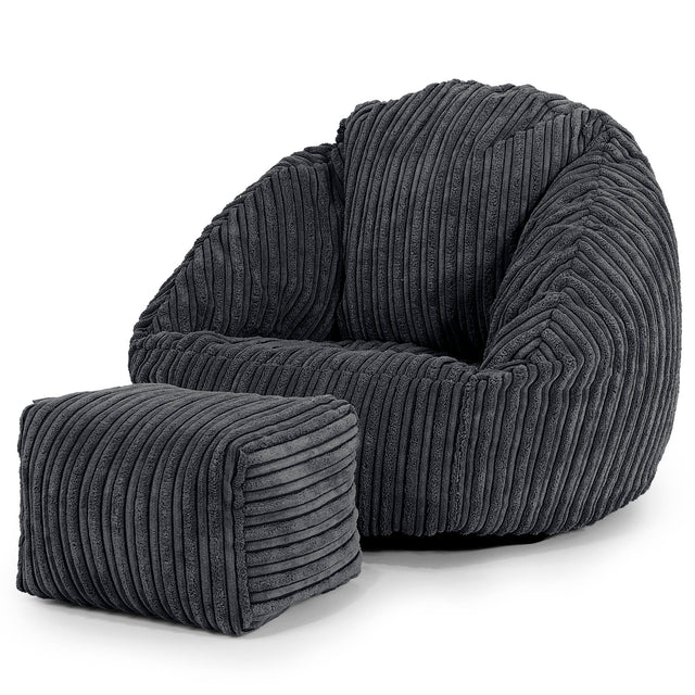 Puf para Niños Bubble 1-3 años - Pana Clásica Negro 02