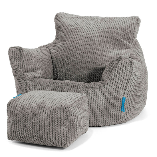 Puff Sillón para niños 1-3 años - Pompón Carbón Gris 02