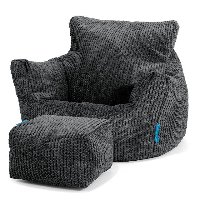 Puff Sillón para niños 1-3 años - Pompón Negro 02