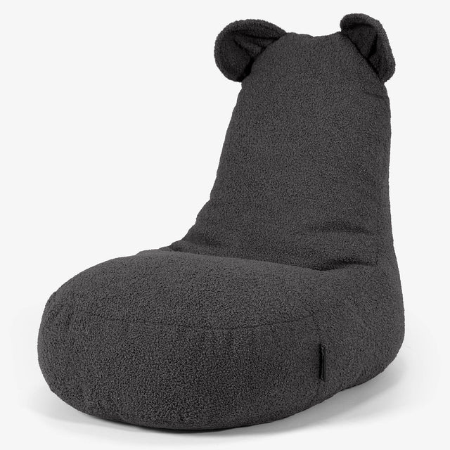 Silla Puff Infantil Animal Oso de 2 a 6 años - Boucle Grafito 01