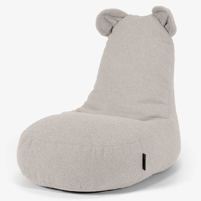 Silla Puff Infantil Animal Oso de 2 a 6 años - Boucle Marfil 01
