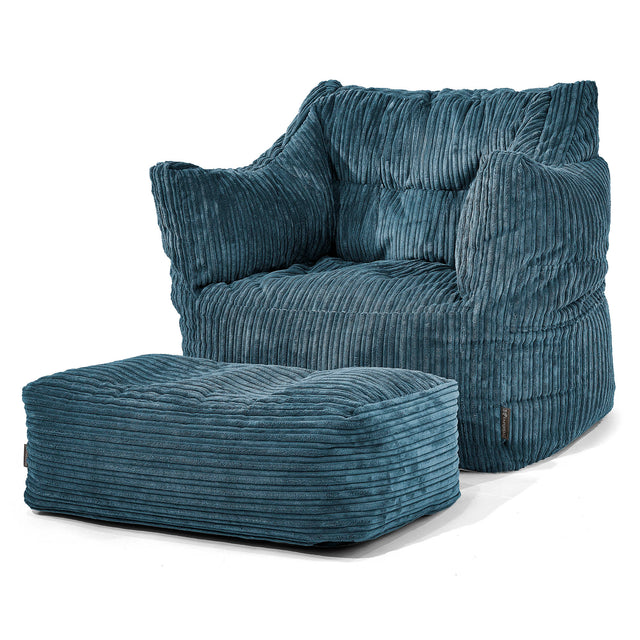 Sillón Puff Victor - Pana Clásica Azul marino 02