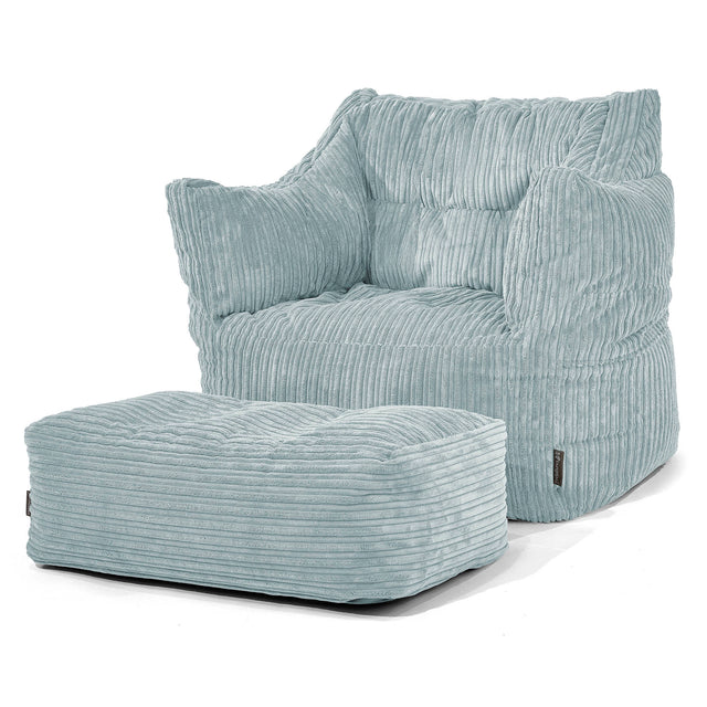 Sillón Puff Victor - Pana Clásica Menta 02