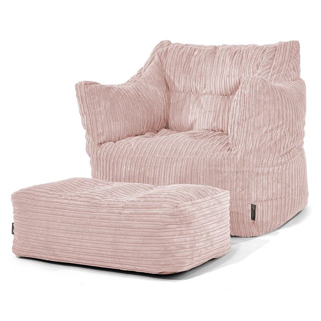 Sillón Puff Victor - Pana Clásica Rosa Claro 02