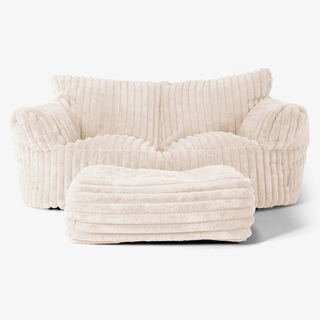 Puf Sofá Josephine - Pana de Felpa Ultra Crema 02