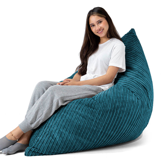 Puff Gigante Cama XL - Pana Clásica Turquesa 03