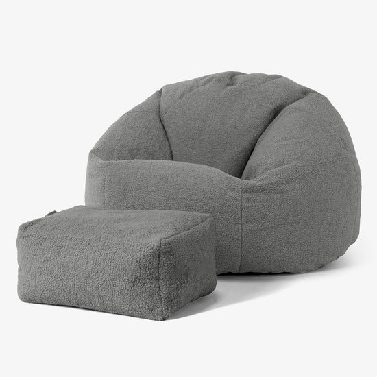 Puff Redondo - Boucle Gris 02