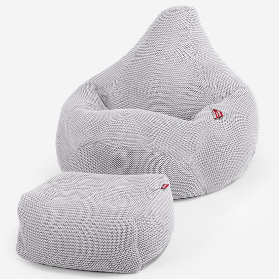 LOUNGE PUG - Silla De Juego Puf - Ellos Punto Grueso Gris claro
