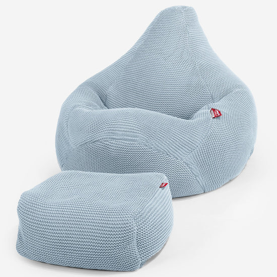 LOUNGE PUG - Silla De Juego Puf - Ellos Punto Grueso Azul Brumoso