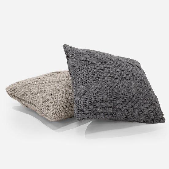 Cojín 47 x 47cm - Algodón 100% Cable Gris 03