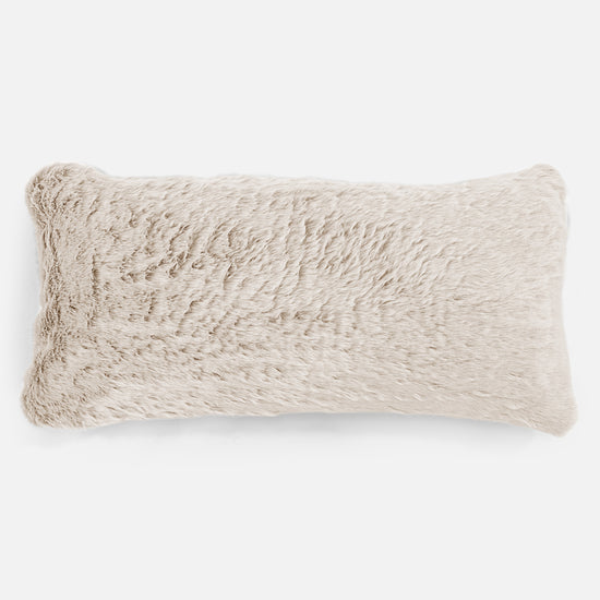 CloudSac 50 Almohada Gigante Viscoelástica 40 x 80cm - Piel de Conejo Sintética Blanco