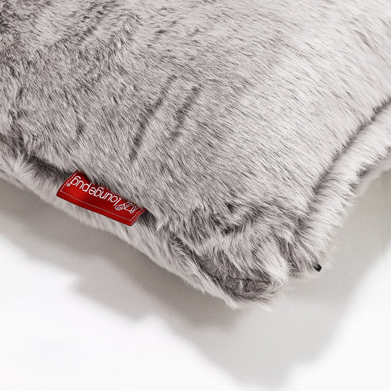 CloudSac 50 Almohada Gigante Viscoelástica 40 x 80cm - Piel de Conejo Sintética Gris Claro