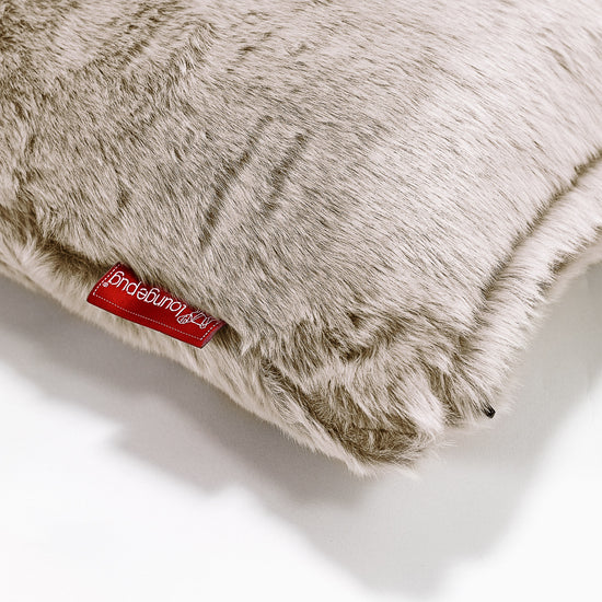CloudSac 50 Almohada Gigante Viscoelástica 40 x 80cm - Piel de Conejo Sintética Marrón Dorado