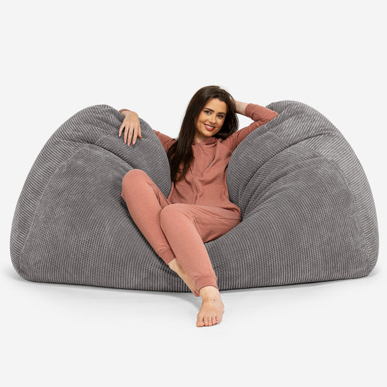 Enorme Sofá / Puff Gigante - Pompón Carbón Gris 02