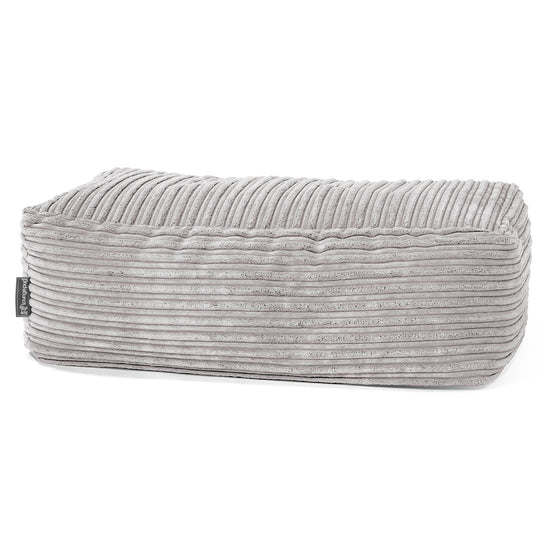 Escabel Gigante - Pana Clásica Aluminio Plata 01
