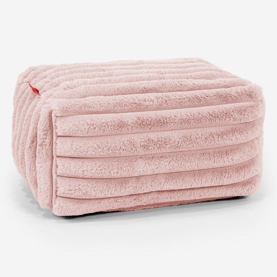 Escabel - Pana de Felpa Ultra Rosa Empolvado 01