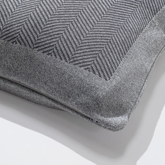 Cojín 47 x 47cm - Algodón 100% Tejido de Espiga Patrón Gris 02